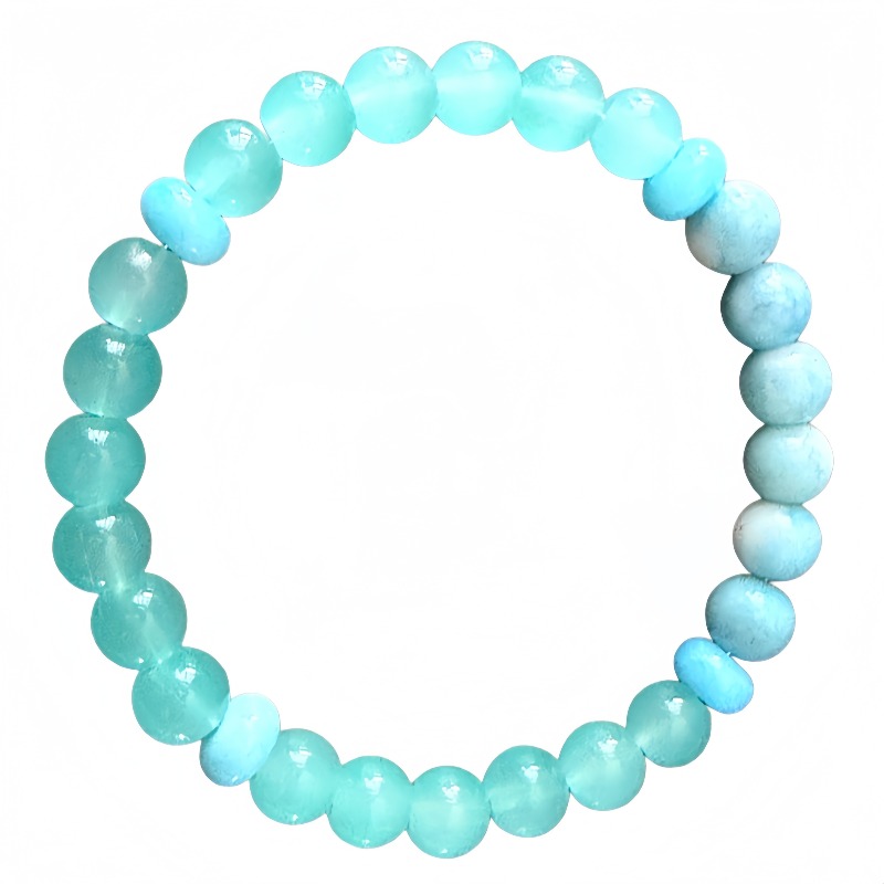 Mint-blue Aquamarine Textured Unisex Bracelet